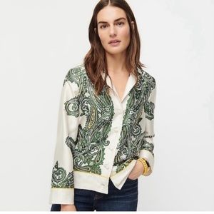 J. Crew Drapey Paisley Buttonup Blouse